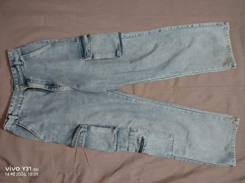 💙 Trendy Light Blue Cargo Style Jeans 💙💙