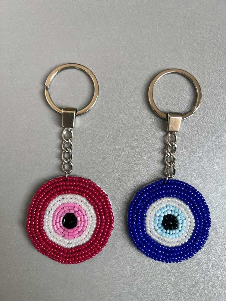 Evil Eye Beaded Keychain Set