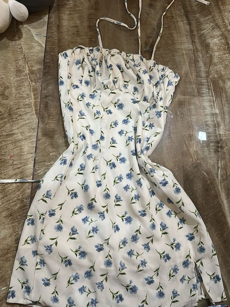 Coquette Cute Floral Tie strap Mini Dress