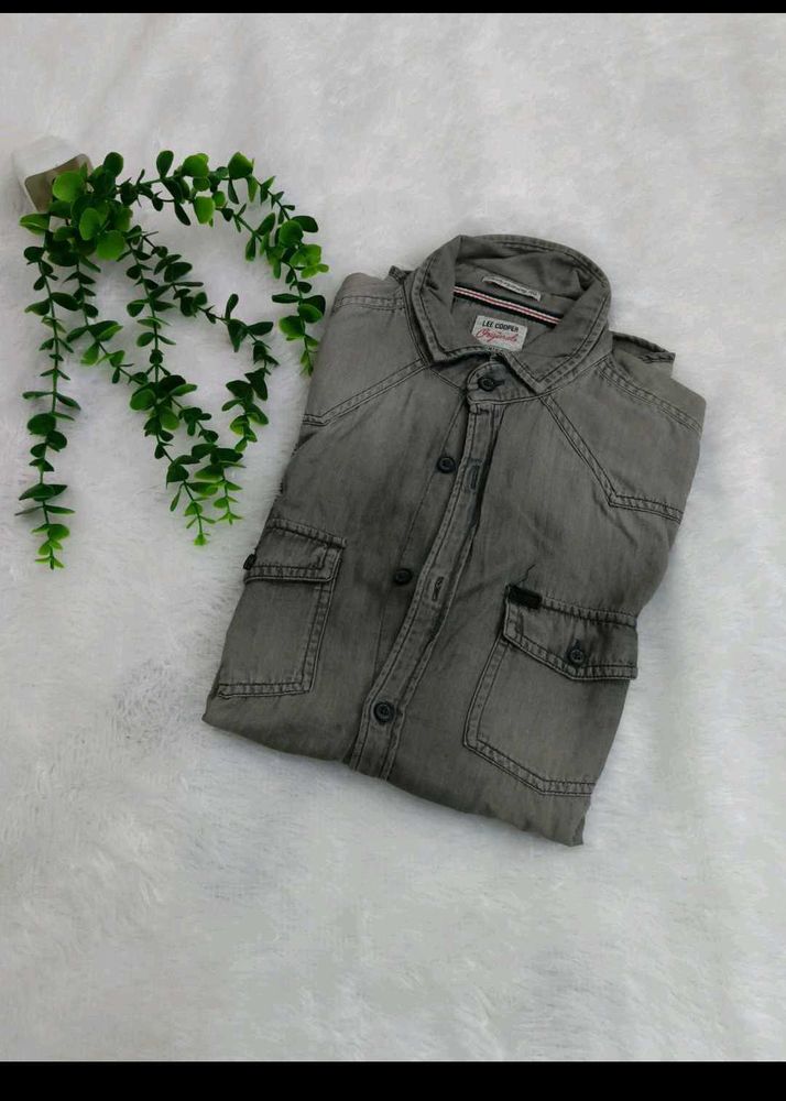 Lee Cooper Men's Grey Cargo Shirt