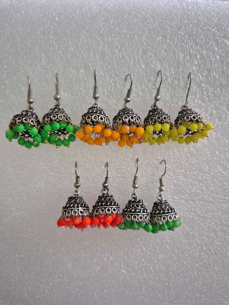 Set of 6 Jhumka Earrings - 2 Sets for ₹199