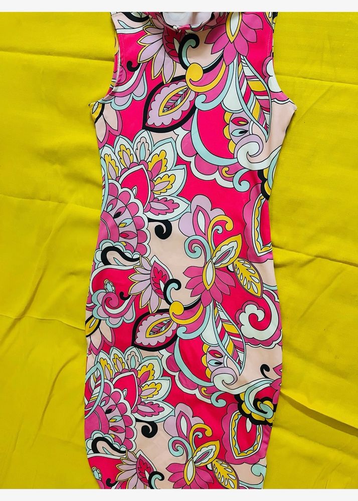 Retro Floral Bodycon Dress