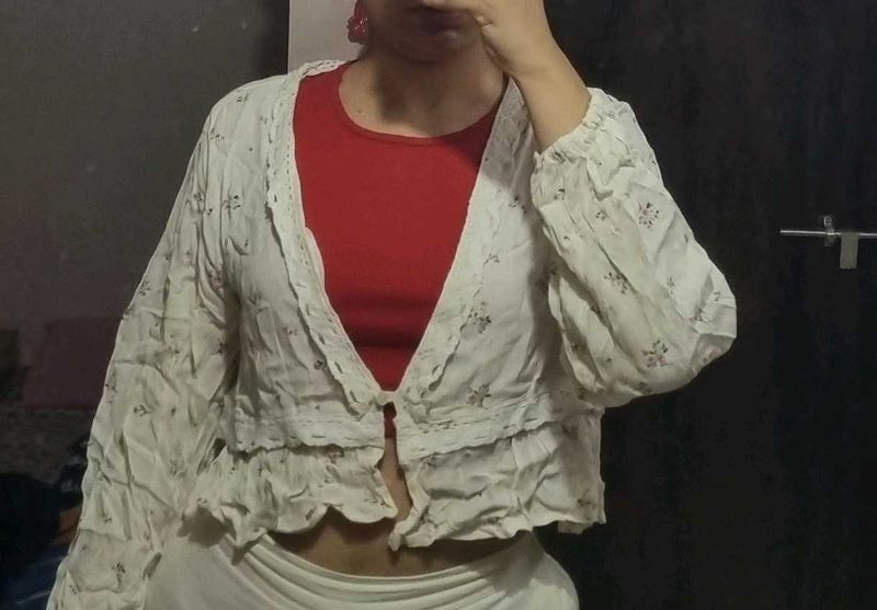 Sheer Floral Print Kimono Jacket