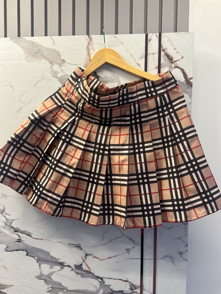 Designer Plaid Pleated Mini Skirt Waist-30 SALE✅