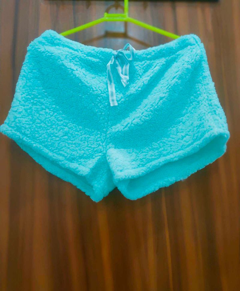 Fluffy Blue Lounge Shorts winter ❄️
