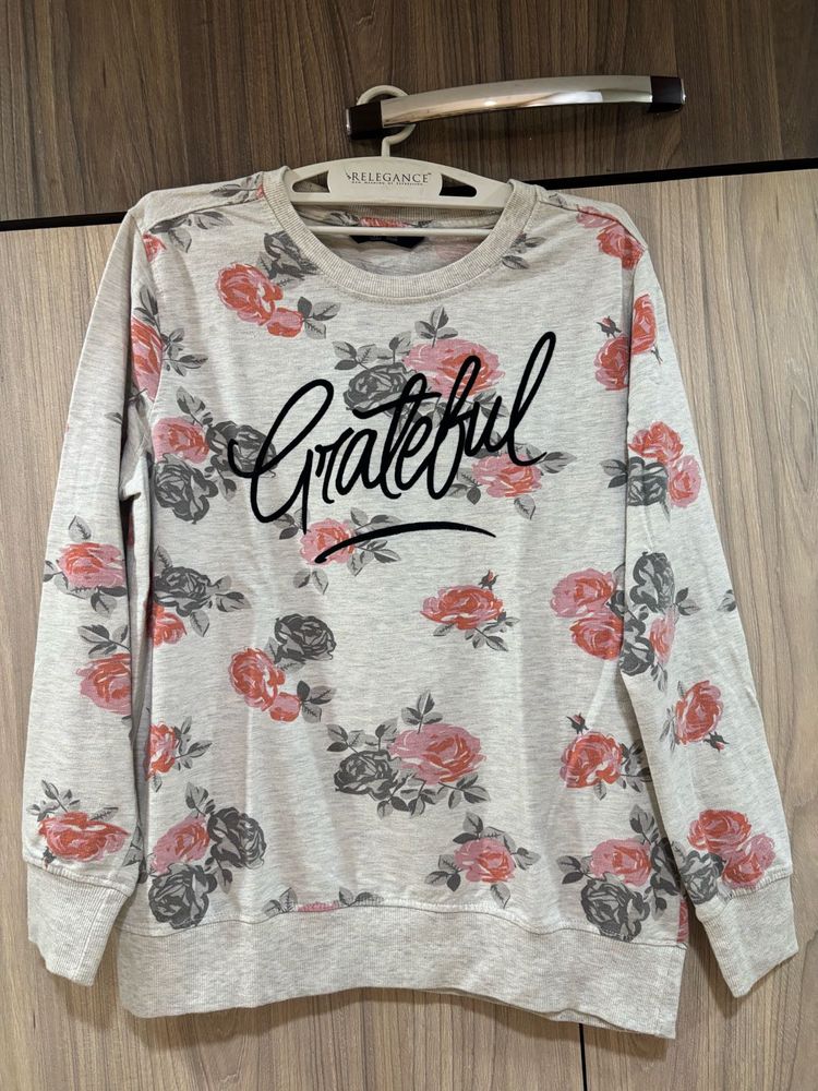 Floral Printed Full-Sleeve T-Shirt 🌸