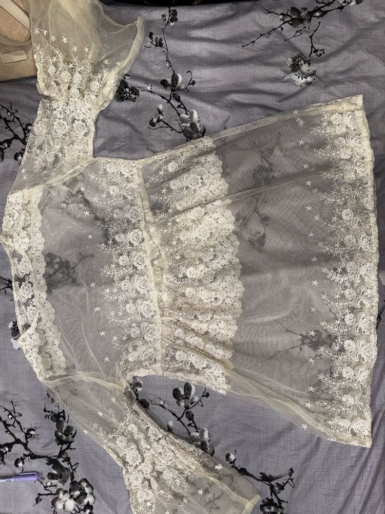 Lace Embroidered Sheer kurti