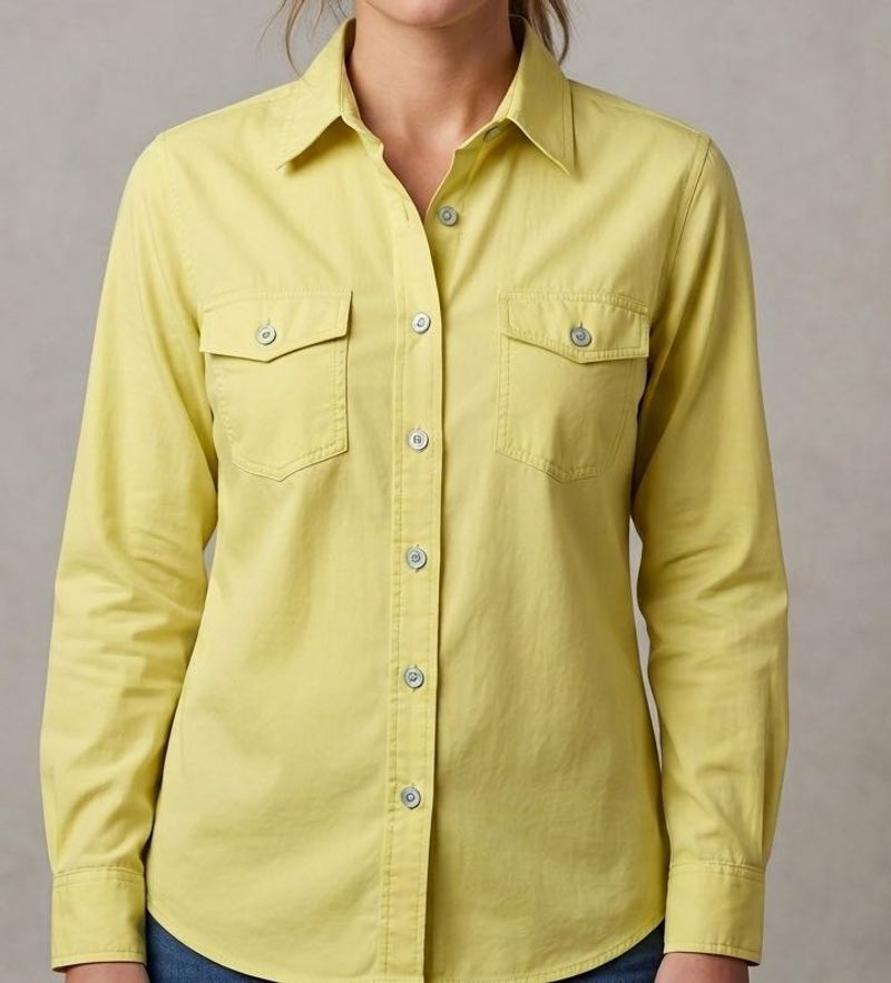 Classic Yellow Button-Up Shirt