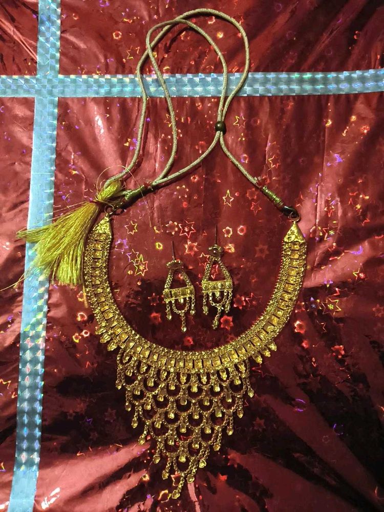 City Gold-Tone Necklace and Earring Set