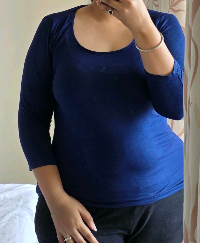 Classic Blue 3/4 Sleeve Top