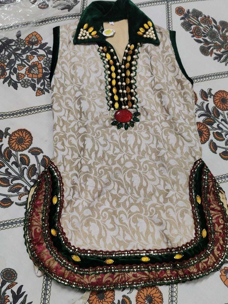 Embellished Kurta Top with dhoti