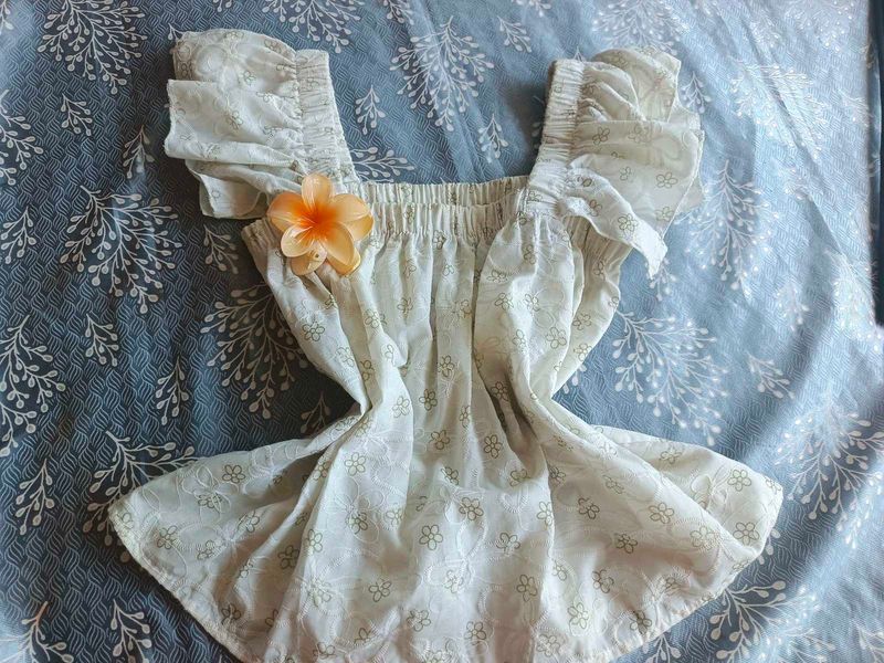 Cute Floral Print Off-Shoulder Top