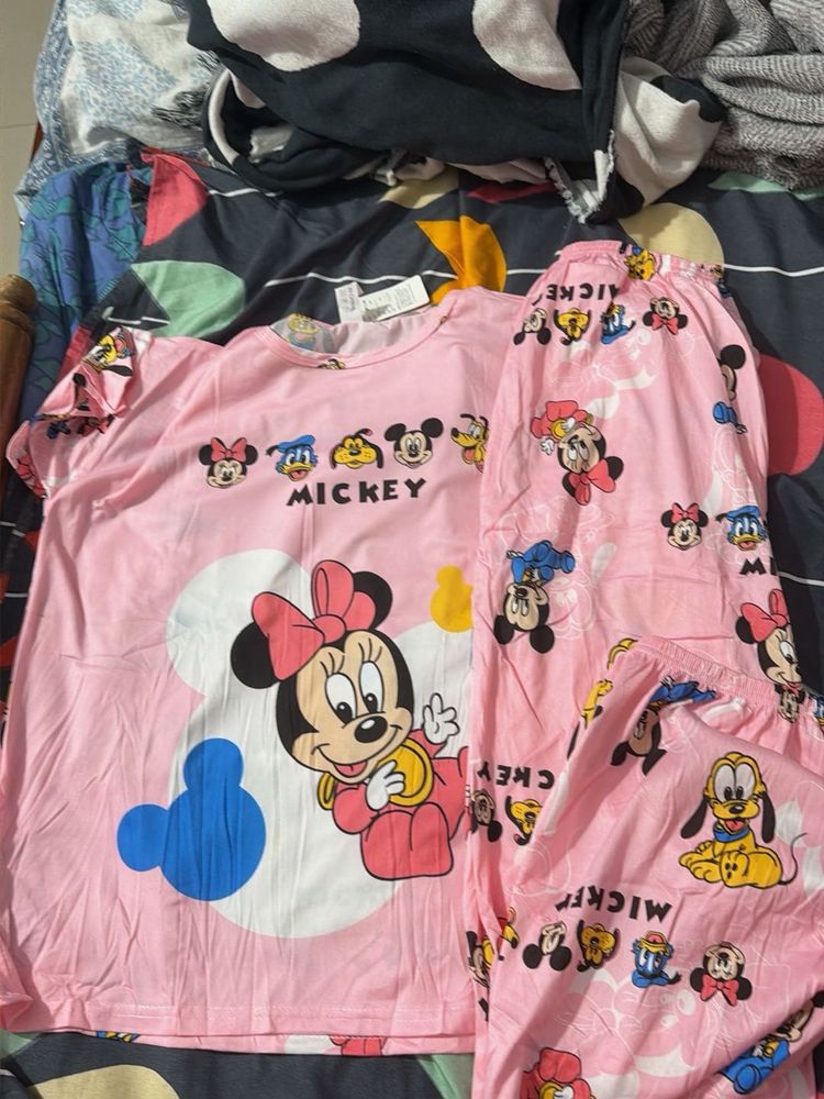 Minnie Mouse Pink Pajama Set 3 piece se