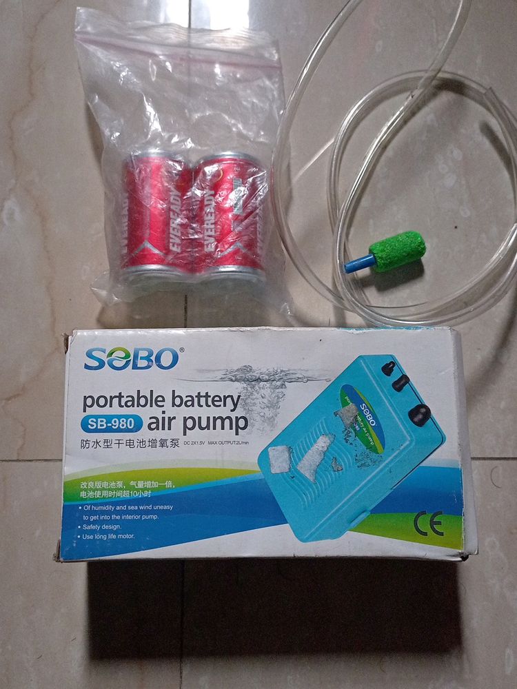 SOBO SB 980 AIR PUMP FOR AQUARIUM (BATTERY)