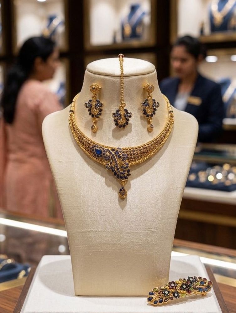 Stunning Ethnic Jewellery Set + Hair Clip