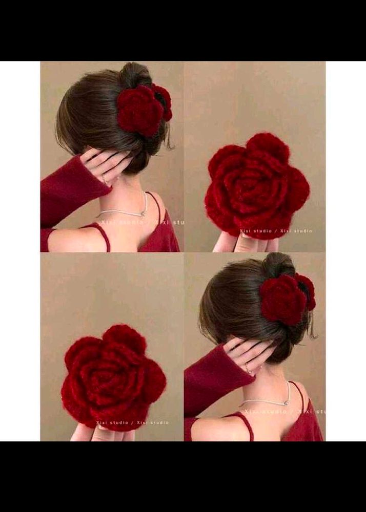 1 Red Rose Hair Claw Clip for 99