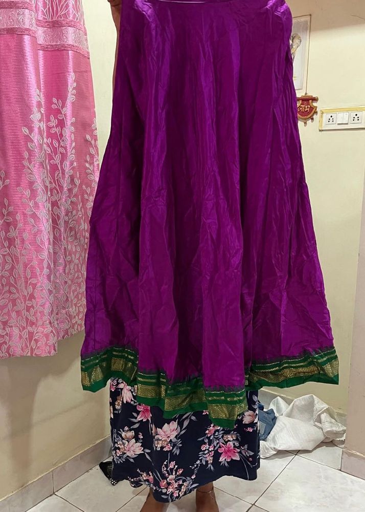 Pure Nalli Silk Purple Ethnic Skirt