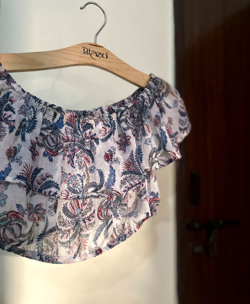 Floral Off-Shoulder Crop Top