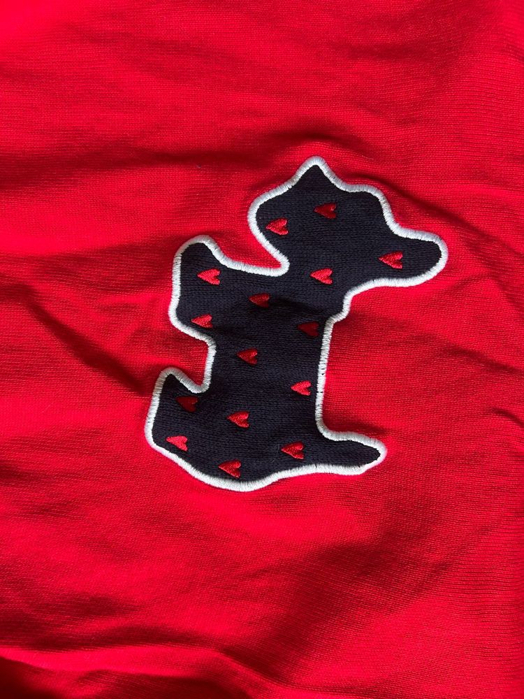 Red Dog Applique Sweater