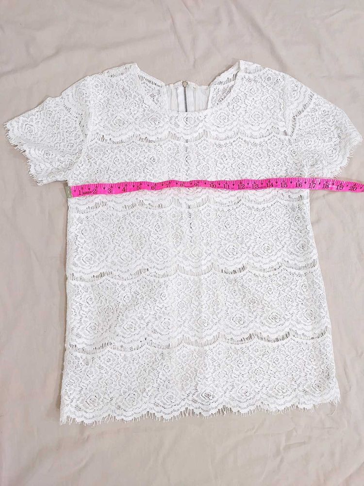 Elegant White Lace Top