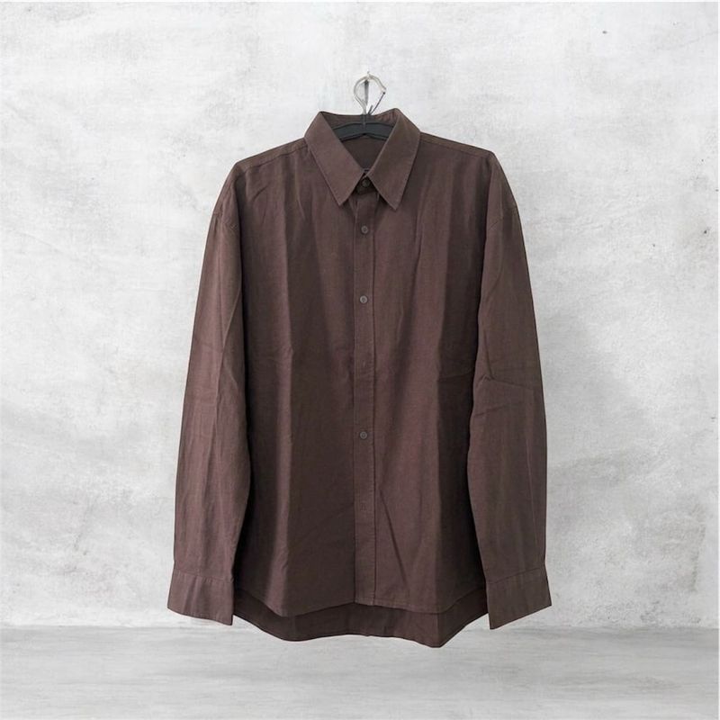 Men's Brown Long-Sleeve Shirt