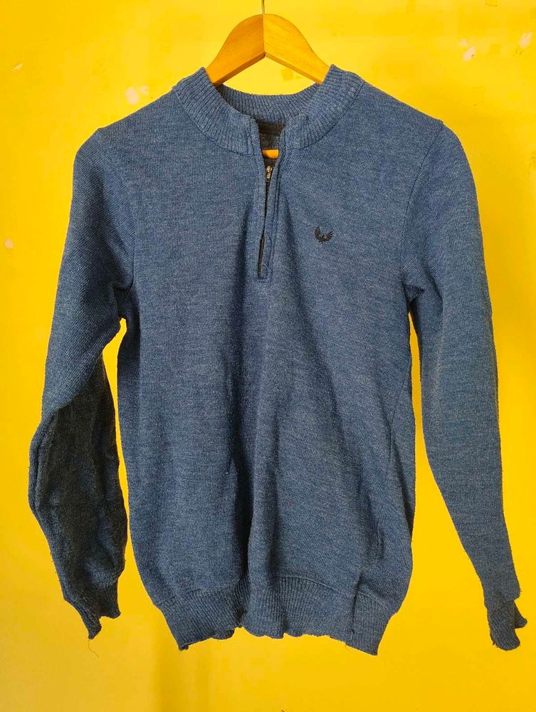 Men's Blue Half Zip Sweater