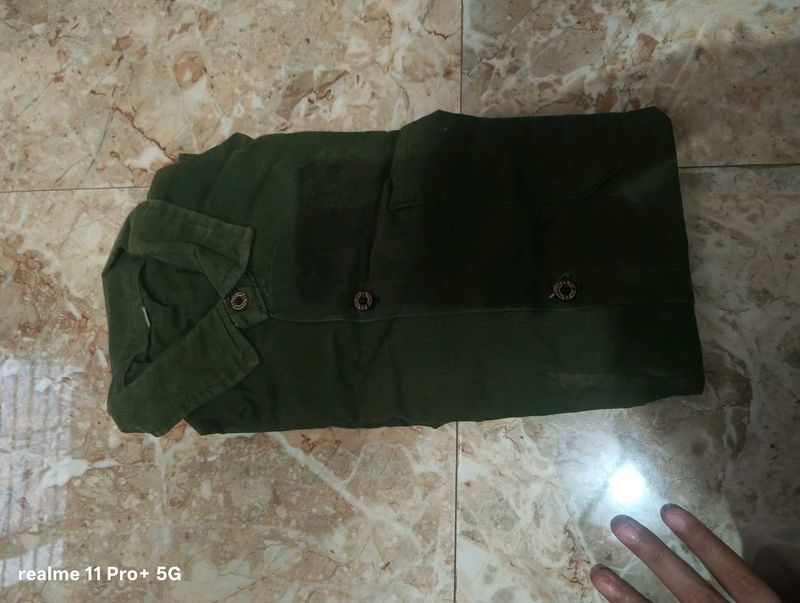 Men's Olive Green Casual Shirt