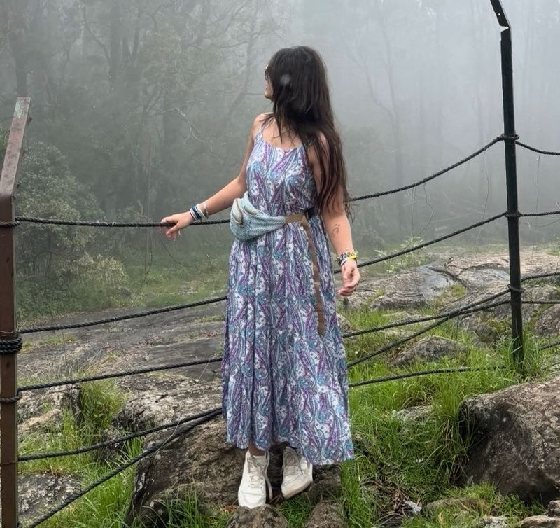 Boho Paisley Print Maxi Dress M size