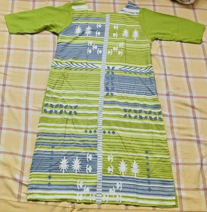 Green Printed Kurta
