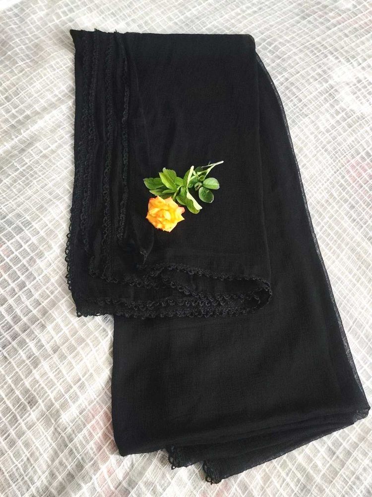 Elegant Black Dupatta 🧡