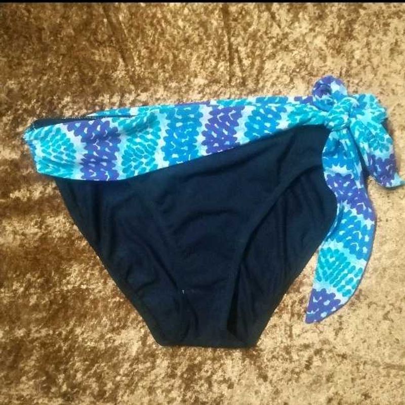 Blue &amp; Teal Print Bikini Bottom