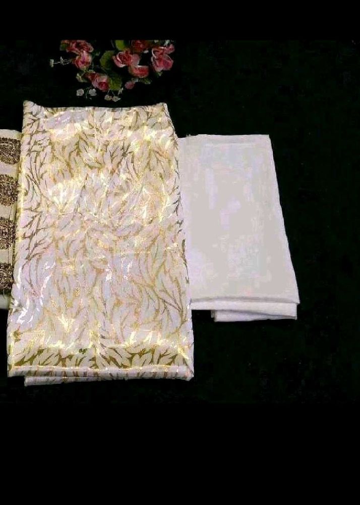 Elegant White &amp; Gold Kurta Set