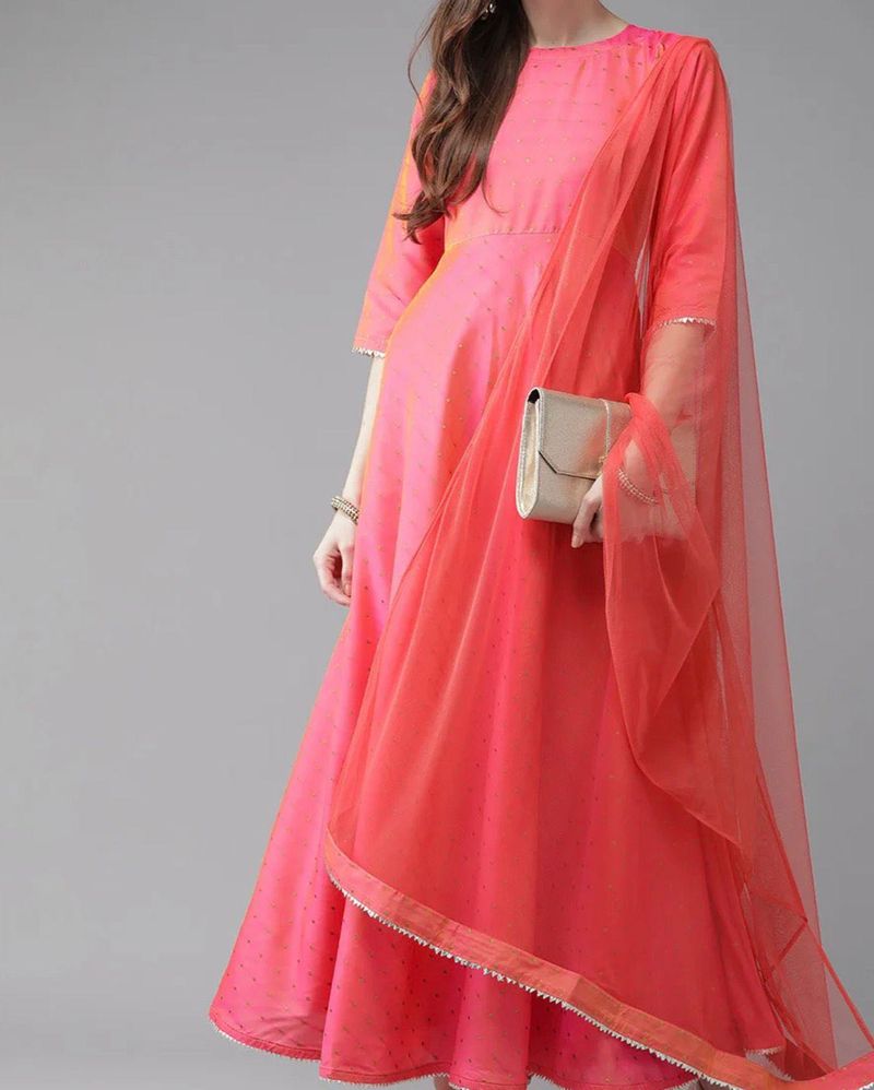 Vibrant Pink Kurta and duppatta from libas