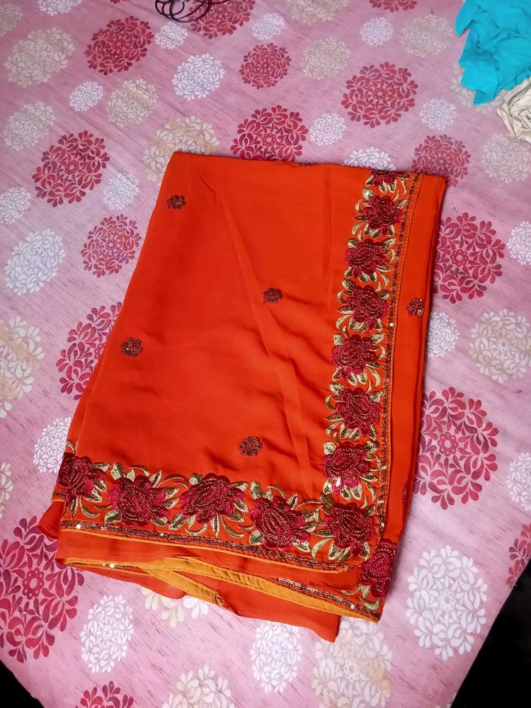 Party Wear Embroidery Saree