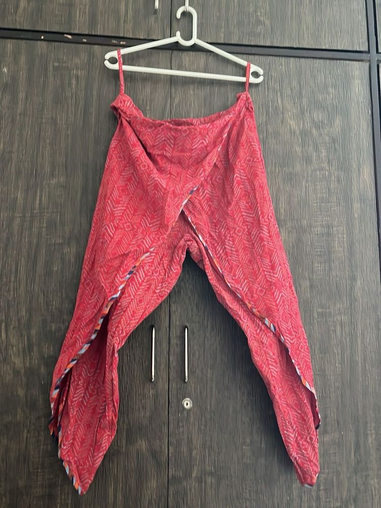Vibrant Red Printed dhoti Salwar Pants