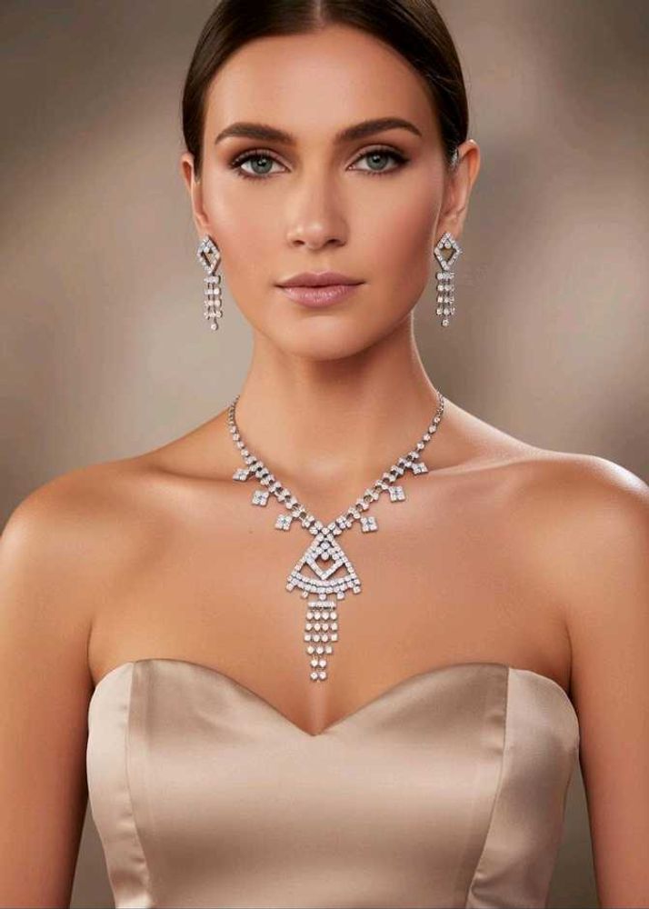Diamond Necklace &amp; Earring Set