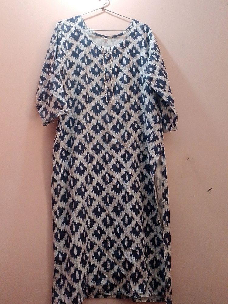 Kurti(White &amp; Blue)