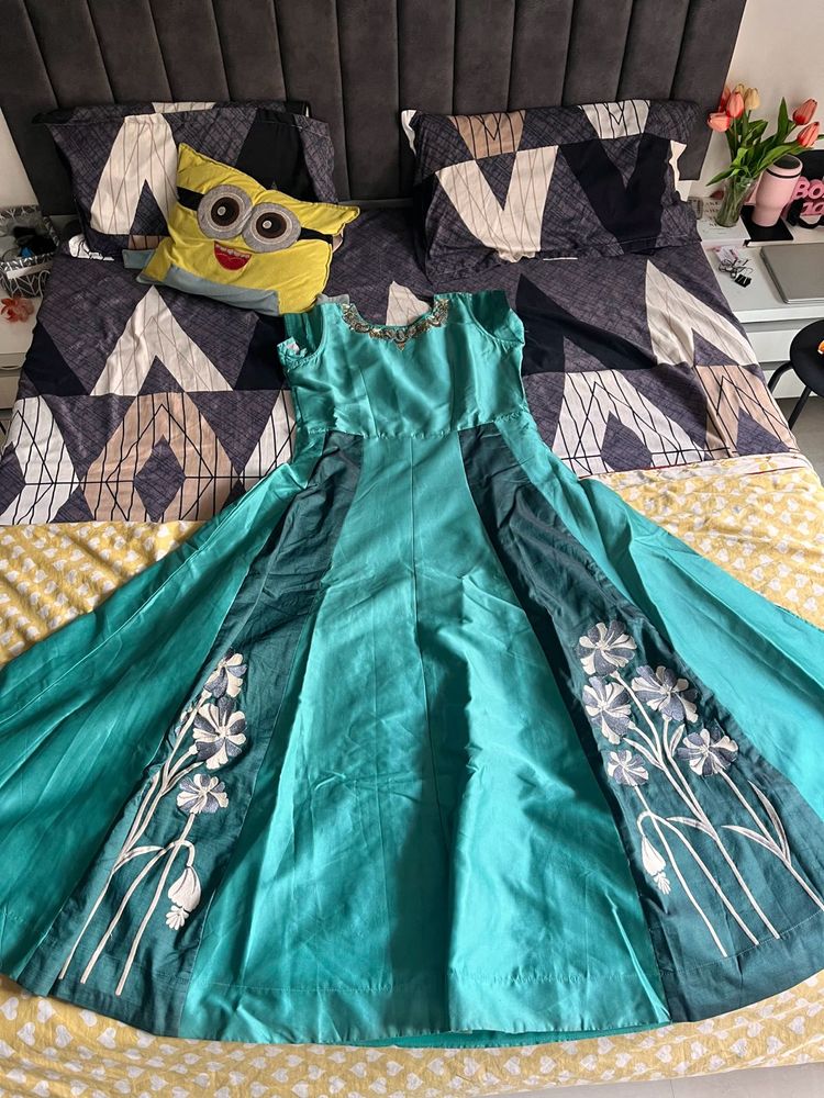 Stunning Teal Ethnic Gown