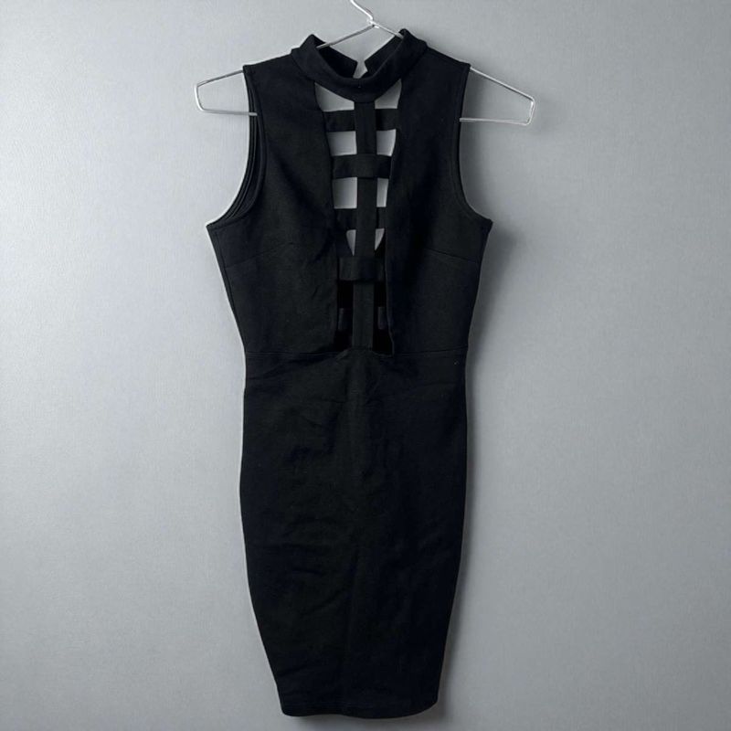 Sleek Black Mini Dress Size s