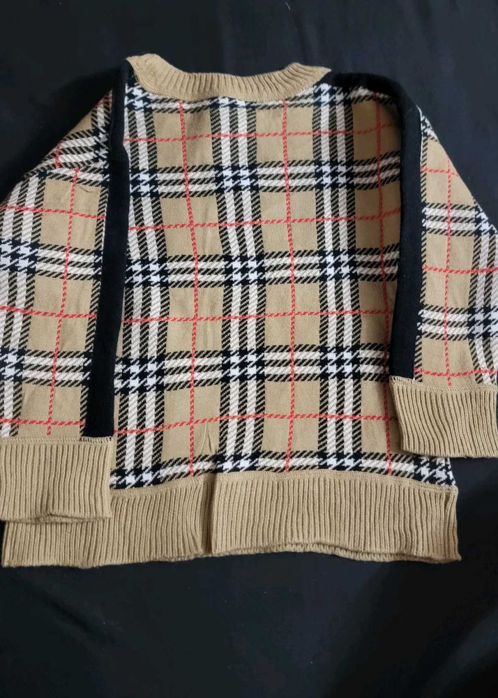 Burberry Plaid Pattern Sweater