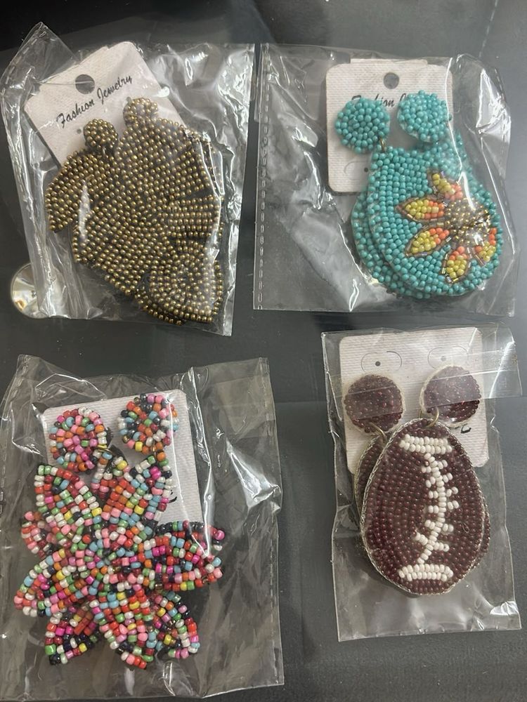 Set of 4 Beaded Earrings