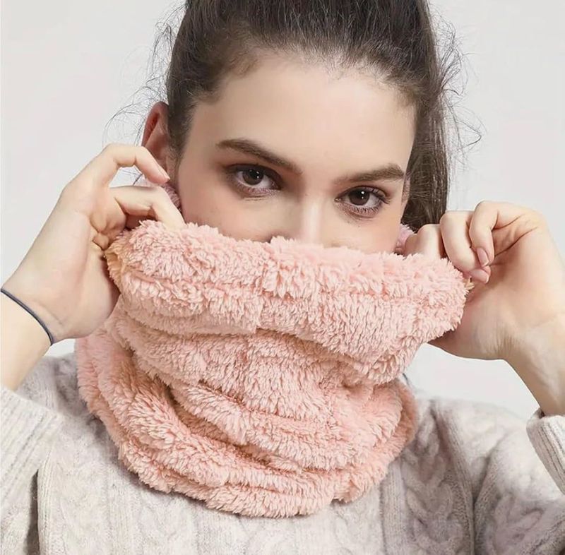 Plush Pink Neck Warmer Scarf