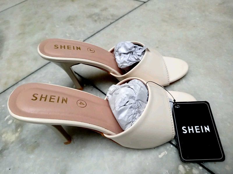 SHEIN Cream Heeled Mules