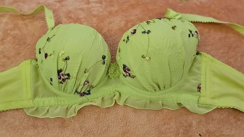 Floral Embroidered Bra