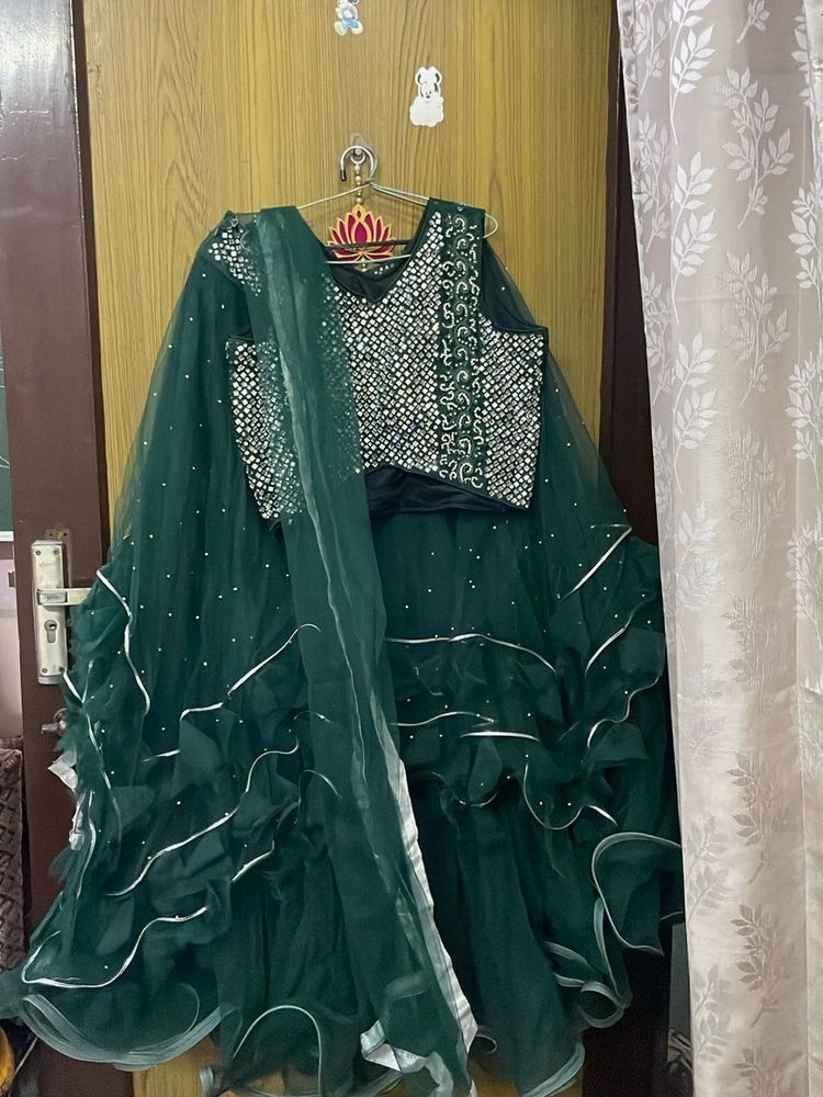 Elegant Emerald Green Lehenga Choli