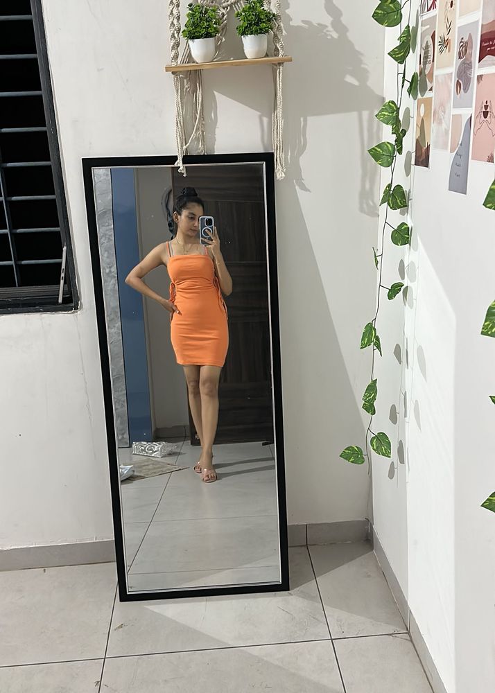 Orange Bodycon Mini Dress