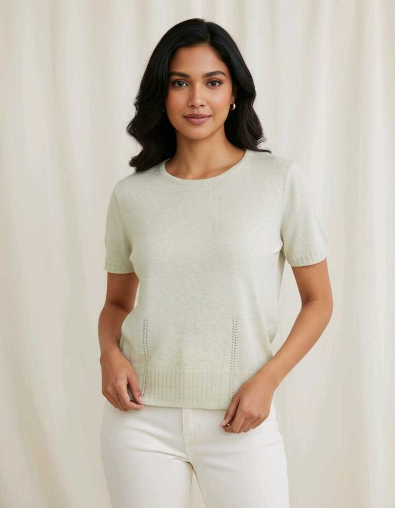 Elegant Short Sleeve Knit Top
