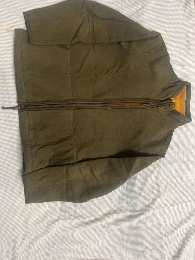 Olive Green Zip-Up Jacket