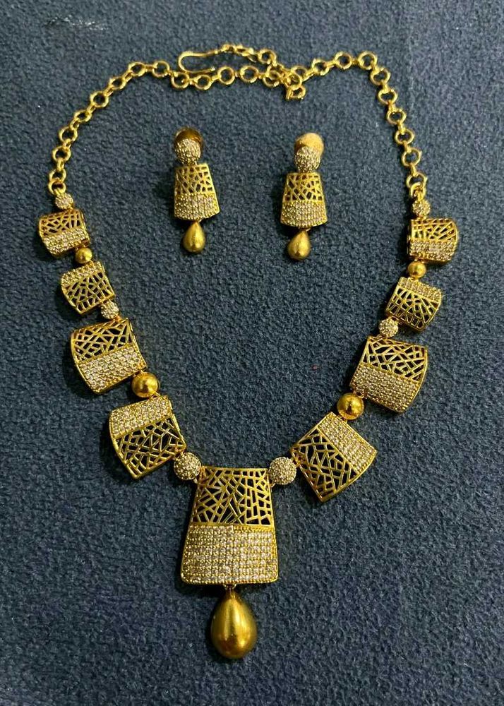 Microplated Stone Necklace
