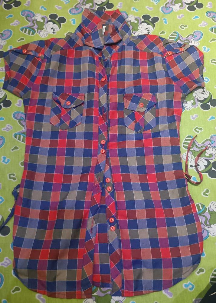 Women's Plaid Button-Up Shirt